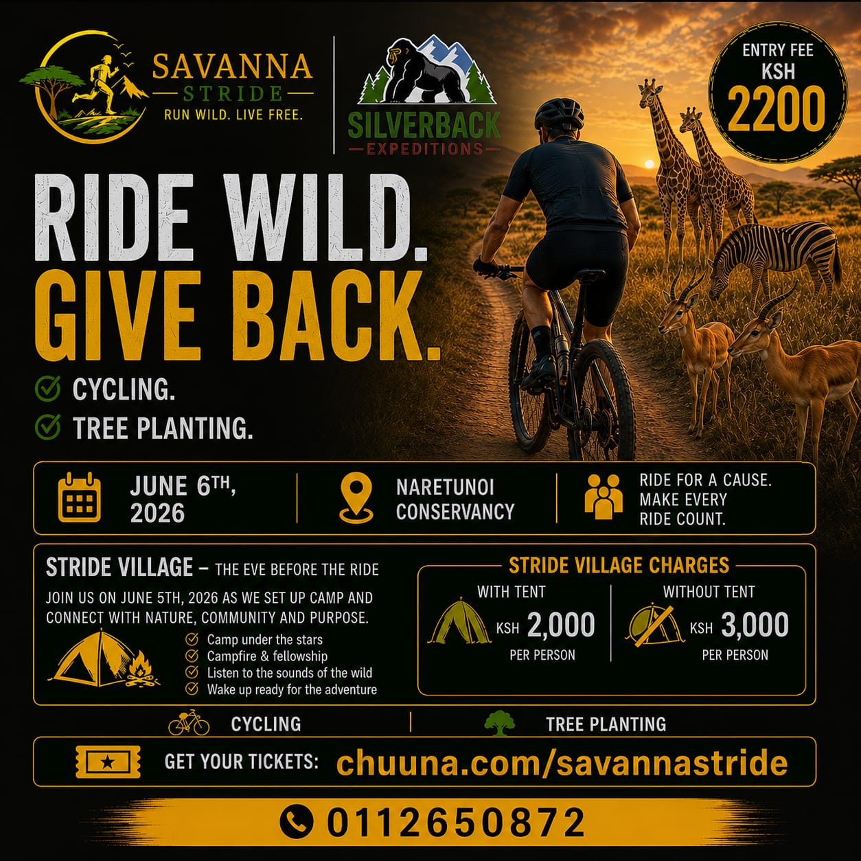 Ride Wild, Give Back: Savanna Stride Cycling Experience Comes to Naretunoi Conservancy