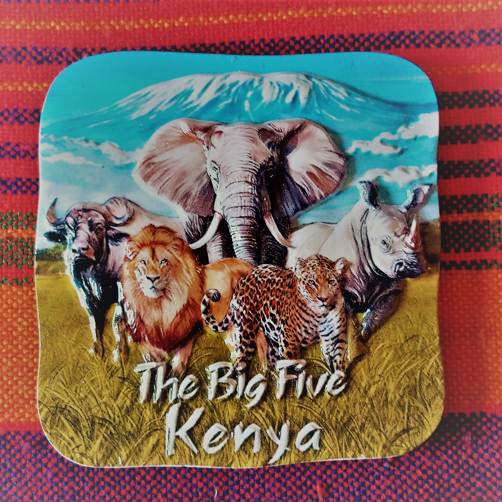 "The Big Five Kenya" Kilimanjaro Souvenir Magnet